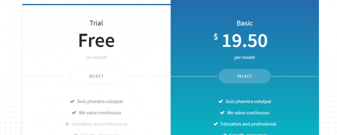 Drupal 8 Pricing Table
